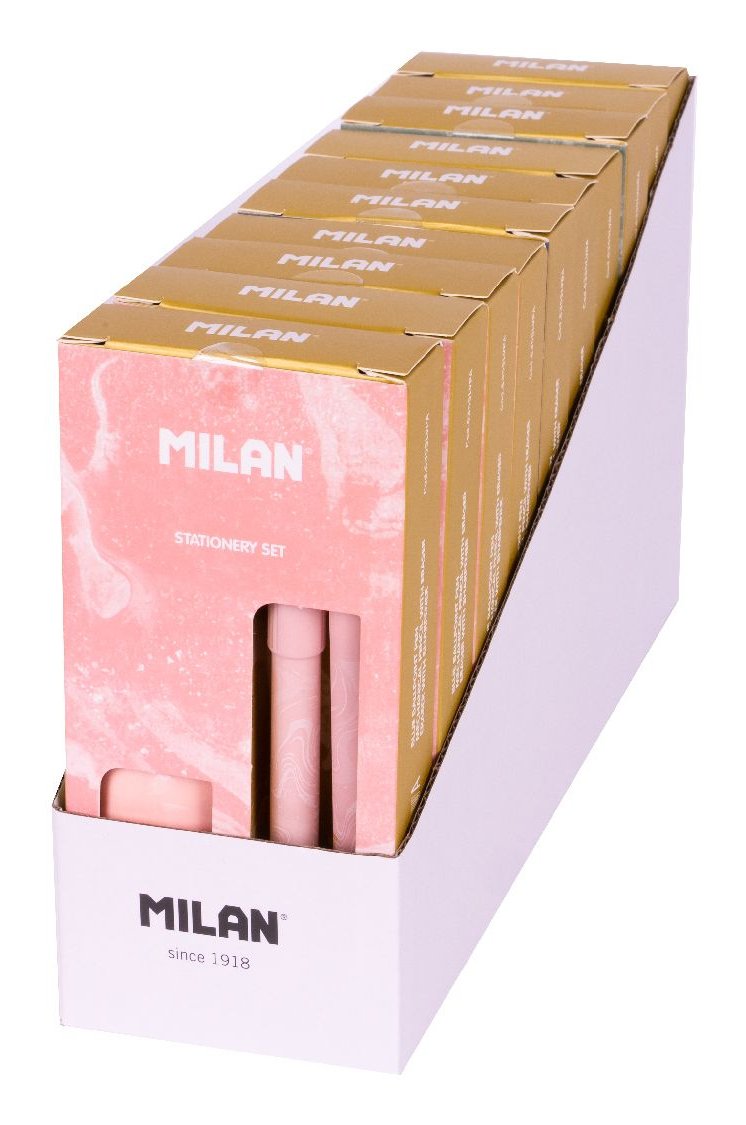 Milan Caja Regalo Serie Lava Con Bolígrafo P1, Portaminas Pl1 0.5 Y Afilaborra Capsule Rosa