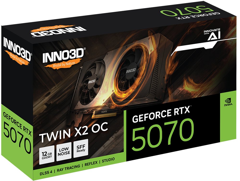 EAN 8886307700339 - INNO3D GeForce RTX 5070 TWIN X2 OC NVIDIA 12 GB GDDR7 imagen 2