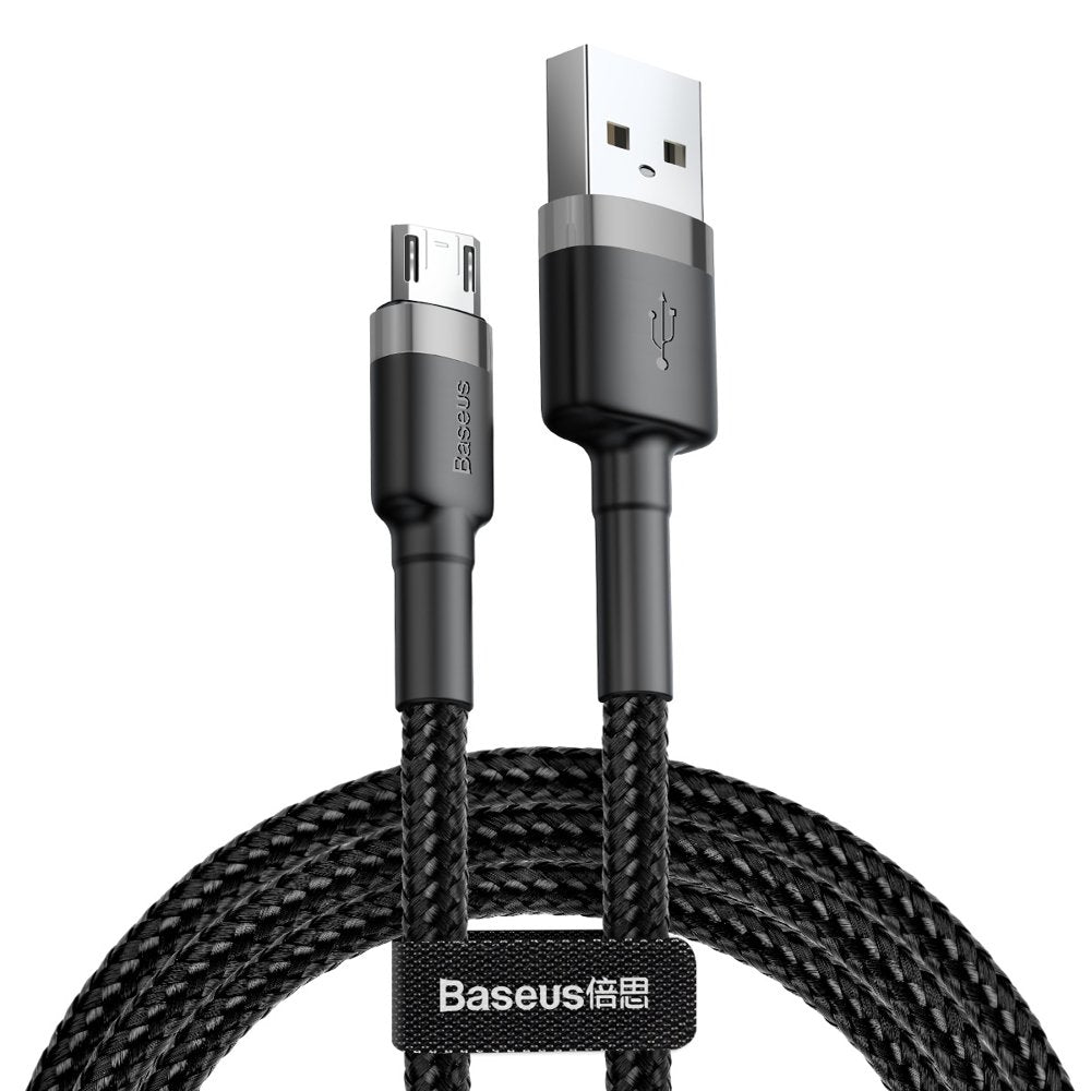 Baseus Micro Usb Cafule Cable 1.5a 2m Gray + Black (Camklf-Cg1)