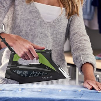 Plancha Vapor-Seco Rowenta Dw6330 Eco Intelligence Microsteam 400 Hd Soleplate 2500 W Negro, Verde