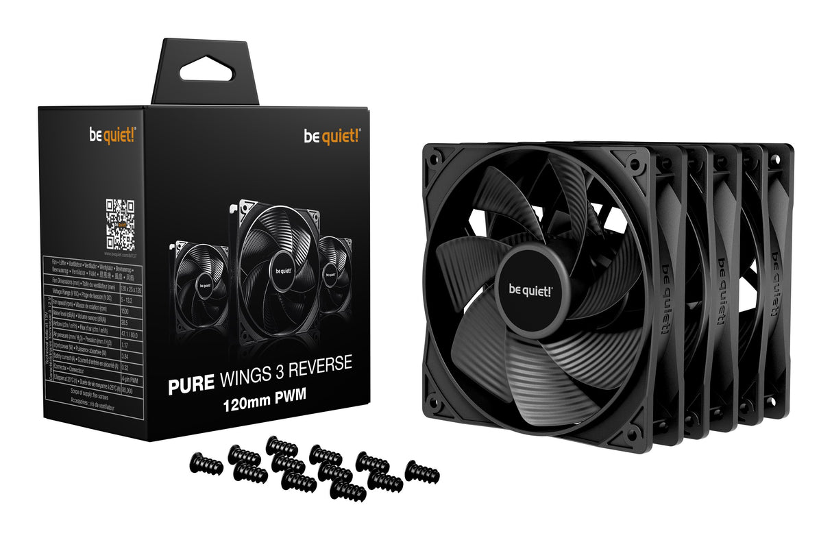 EAN 4260052193839 - be quiet! Pure Wings 3 120 mm PWM Reverse Triple Pack Black Carcasa del ordenador Ventilador 12 cm Negro imagen 3