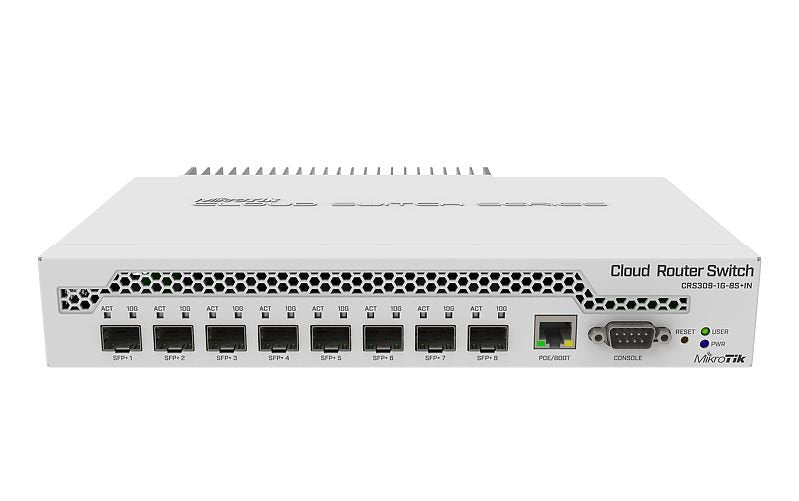 Mikrotik Crs309-1g-8s+In Cloud Router Switch 309-1g-8s+In With Dual Core 800mhz Cpu, 512mb Ram, 1xgigabit Lan, 8 X Sfp+ Cages, R