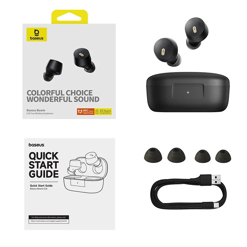 EAN 6932172657253 - Baseus E18 Auriculares Inalámbrico Dentro de oído Llamadas/Música USB Tipo C Bluetooth Negro imagen 5