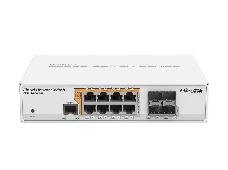 EAN 2000000968285 - Mikrotik CRS112-8P-4S-IN switch Gigabit Ethernet (10/100/1000) Energía sobre Ethernet (PoE) Blanco imagen 1