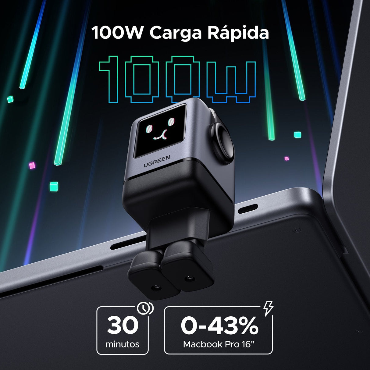 Cargador Ugreen Usb-A+3*Usb-C 100w Gan Fast