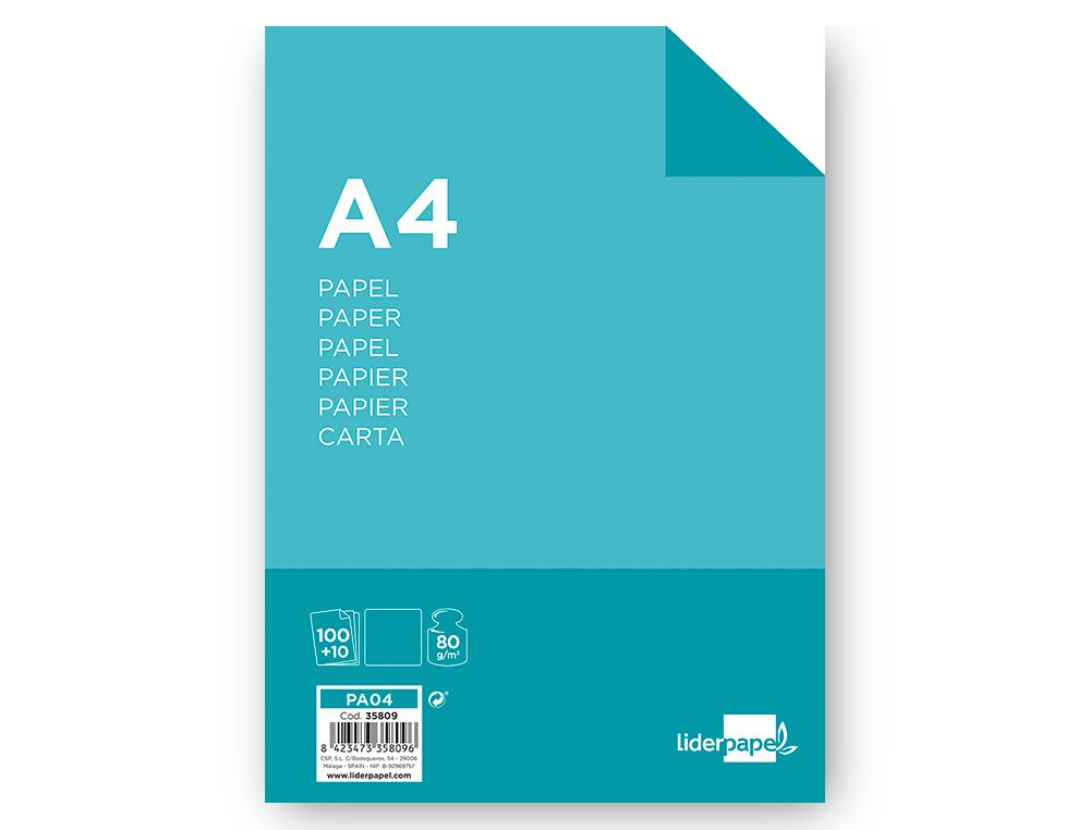 Papel A4 8og/M2 100h + 10hgratis