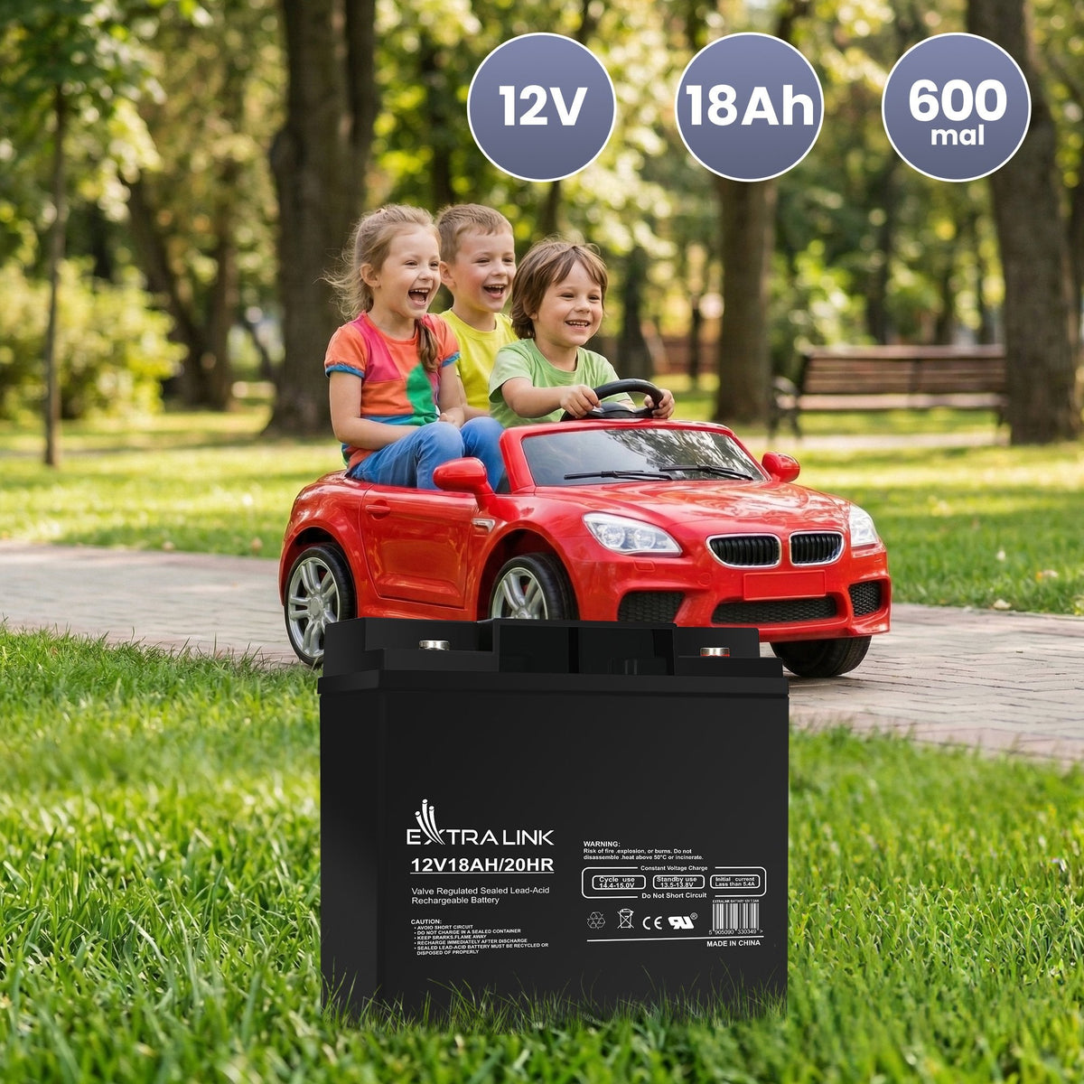 Extralink Akumulator Battery Accumulator Agm 12v 18ah - Batterie - 18.000 Mah Sealed Lead Acid (Vrla) 13,5 V