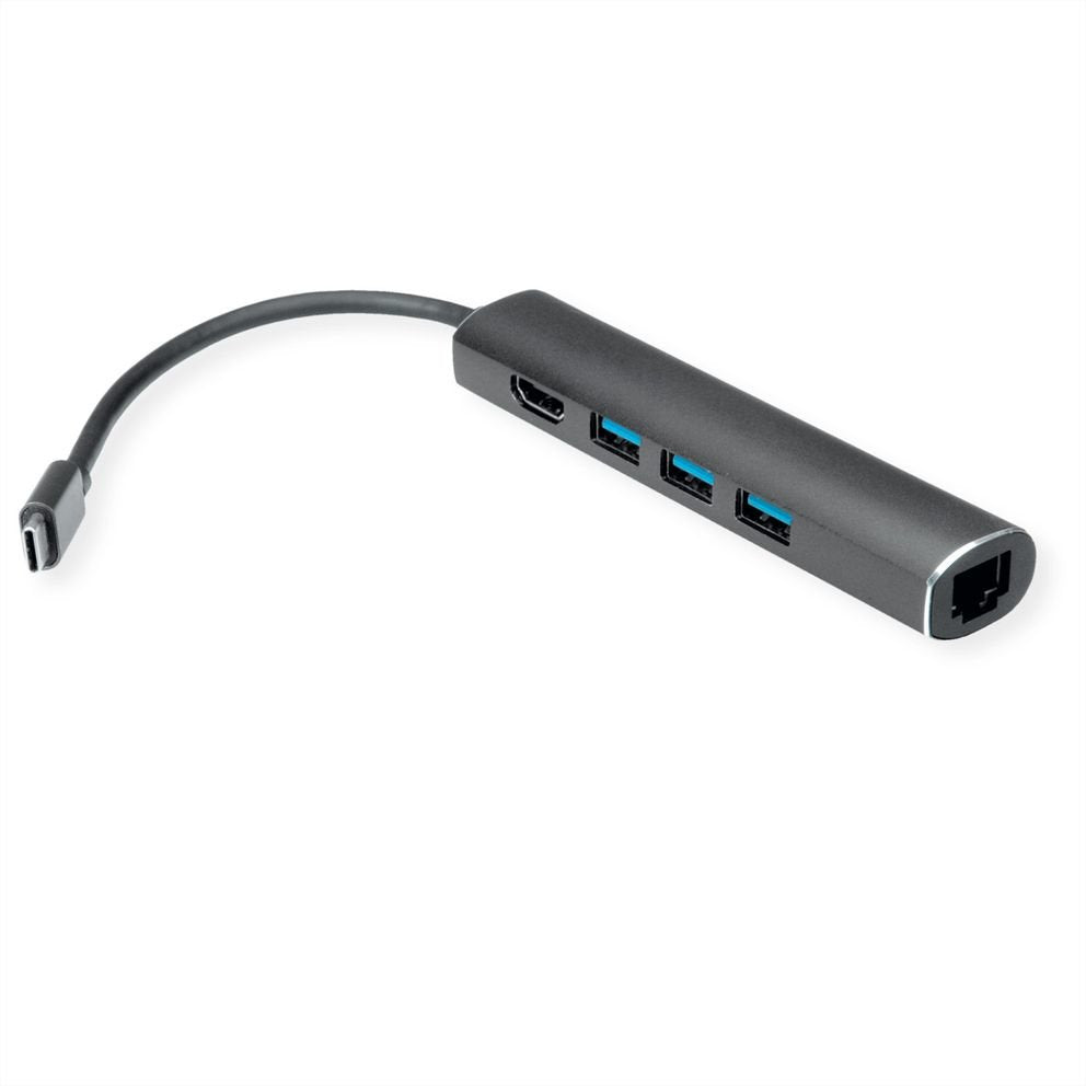 Usb Tipo C Estación De Acoplamiento Hdmi 4k 3x Usb Tipo A Gigabit Ethernet Gris