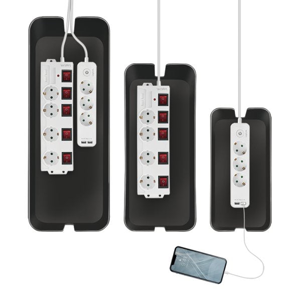 Logilink Kab0077 Organizador De Cables Universal Caja De Cables Negro 3 Pieza(S)