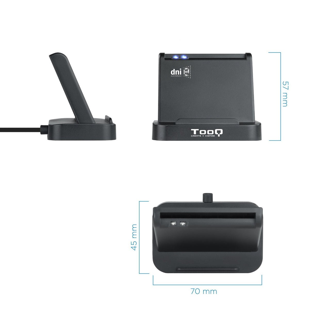 Tooq Lector De Tarjetas Inteligentes Dnie Vision Usb 2.0 - Negro