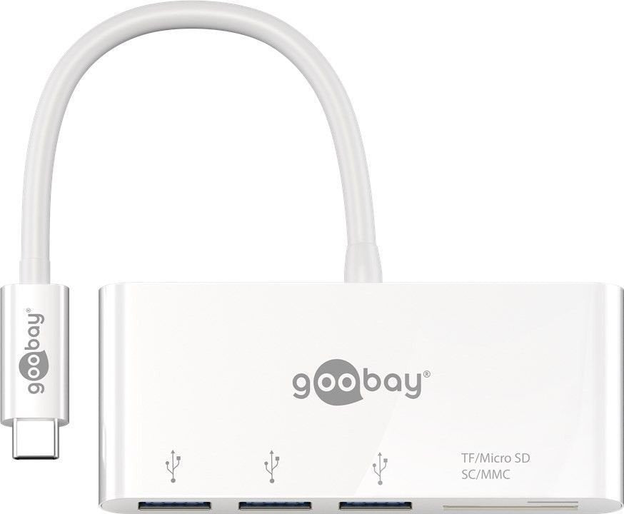 Hub Goobay 62097 Usb-C Multiport Adapter To 3x Usb-A, Cardreader, White