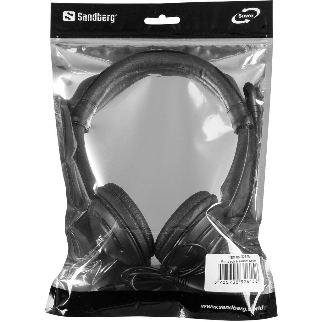 Auriculares Sandberg Saver Con Microfono, Conector De 3,5 Mm, Estereo, Negro