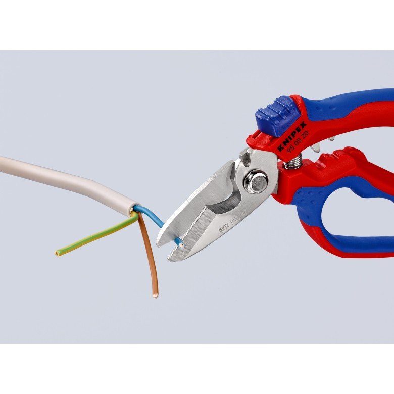 Tijeras Eléctricas Con Ángulo De Knipex 95 05 20 Sb Rojo/Azul
