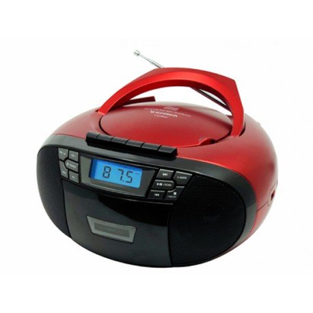 Radio Cd - Casette - Mp3 Sunstech Portatil Rojo