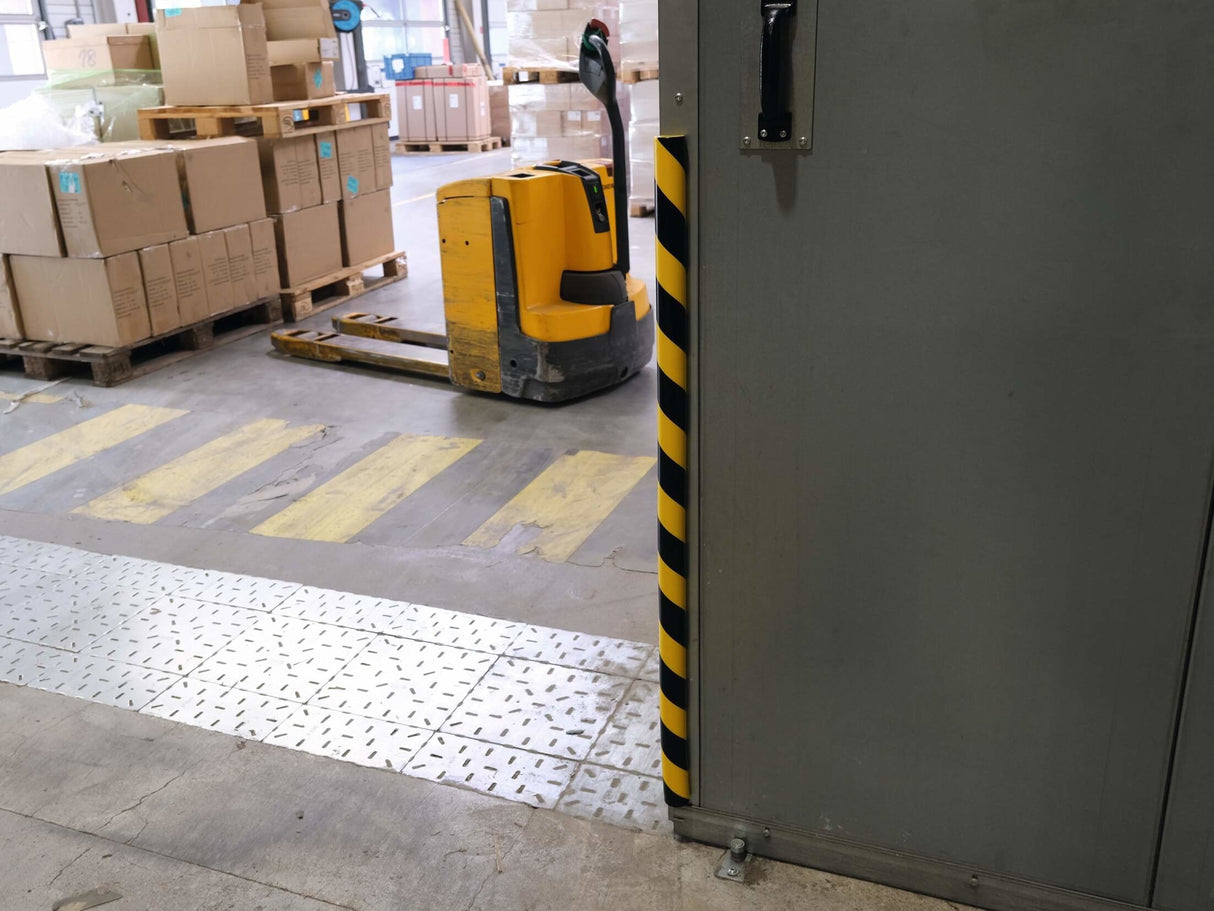 Perfil De Protección De Superficies Durable S30r Amarillo Negro Autoadhesivo 1m