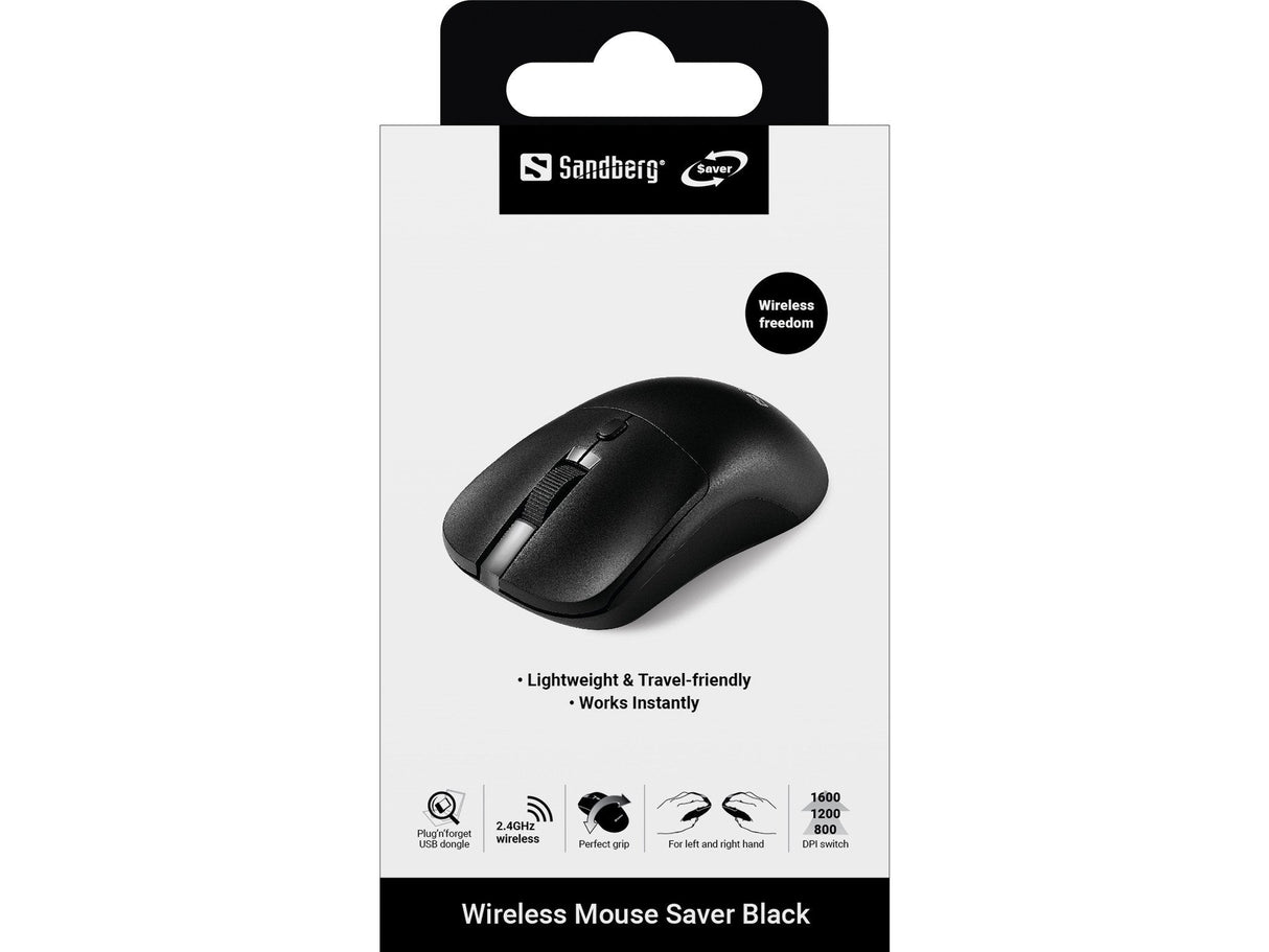 Wireless Mouse Saver Black Left+Right, Usb-A Dongle