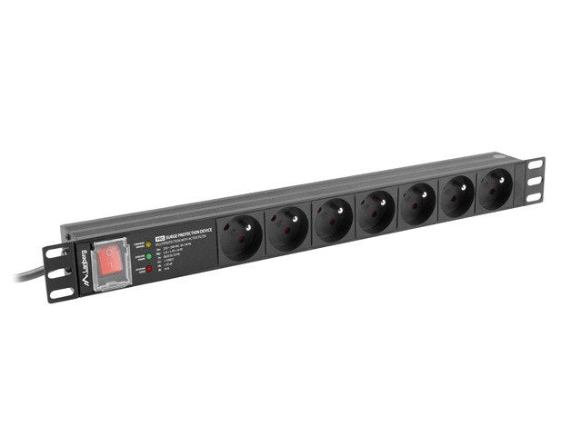 EAN 5901969429756 - Lanberg PDU-PRO-07E-0200-BK unidad de distribución de energía (PDU) 6 salidas AC 1U Negro imagen 1