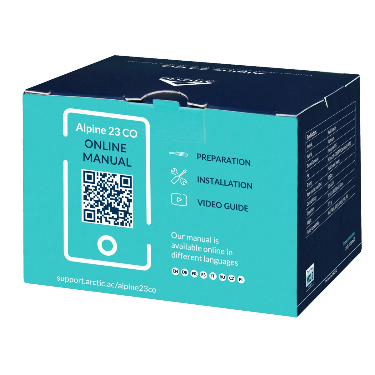 EAN 4895213702836 - ARCTIC Alpine 23 CO Procesador Refrigerador de aire 9 cm Aluminio, Negro 1 pieza(s) imagen 6