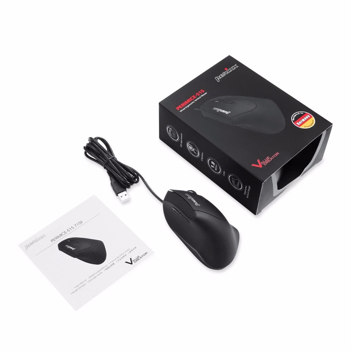 EAN 4049571651507 - Perixx PERIMICE-515 II ratón Oficina Mano derecha USB tipo A Óptico 1600 DPI imagen 6