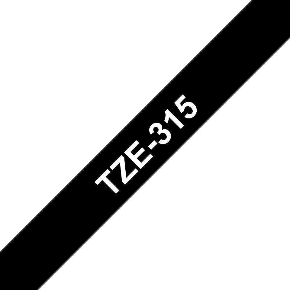 EAN 0012502625827 - Brother TZE315 cinta para impresora de etiquetas Blanco sobre negro TZe imagen 1