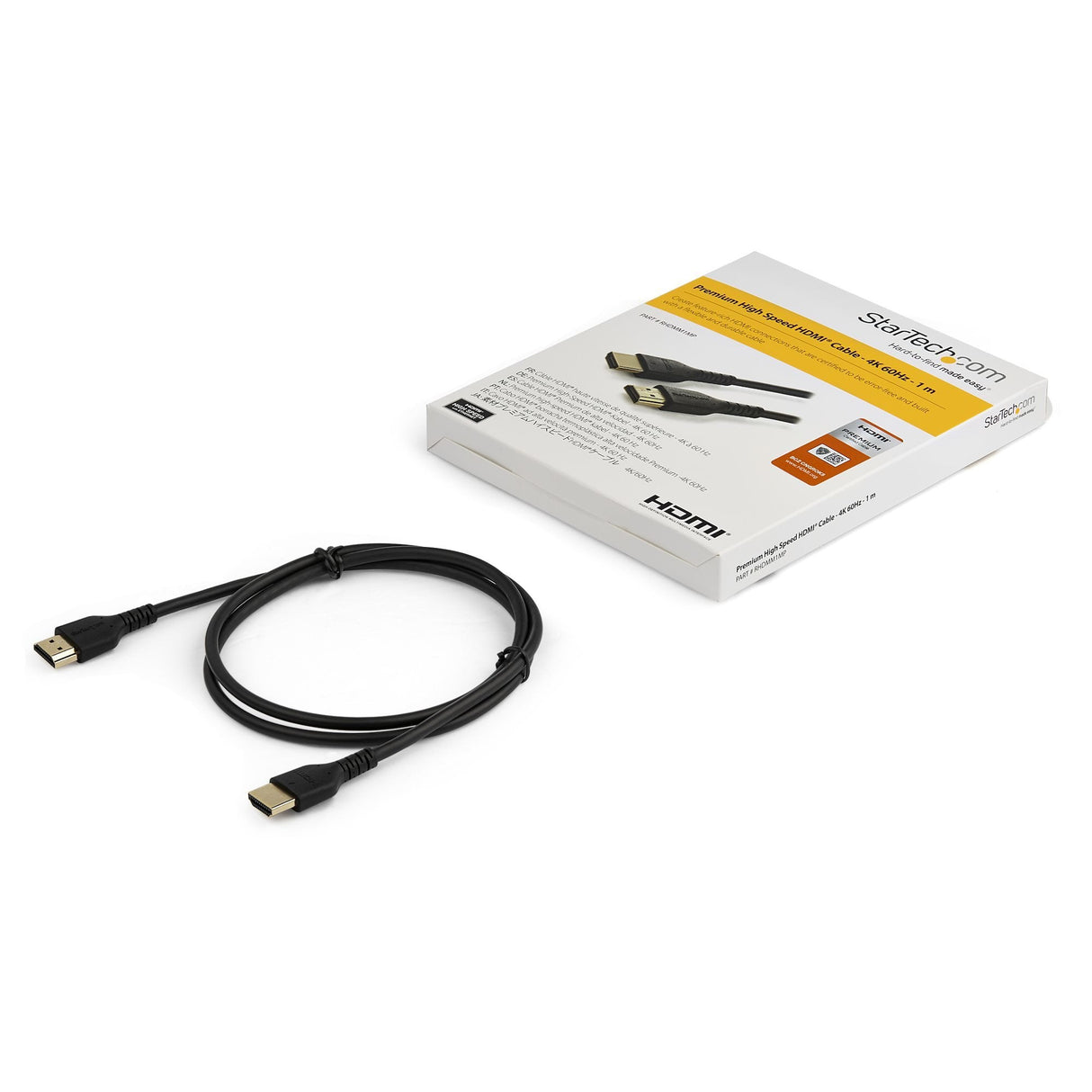 Startech.Com Cable Hdmi De Alta Velocidad Con Ethernet Premium - 4k 60hz - De 1m, 1 M, Hdmi Tipo A (Estándar), Hdmi Tipo A (Estándar), Negro