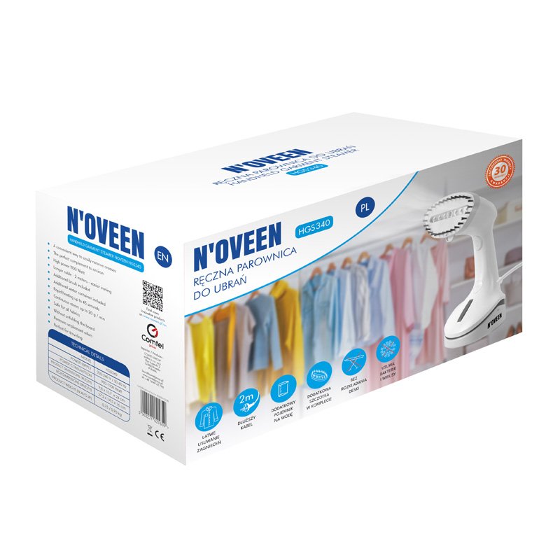 EAN 5902221621659 - Noveen HGS340 Vaporizador manual de prendas 1100 W Blanco imagen 12