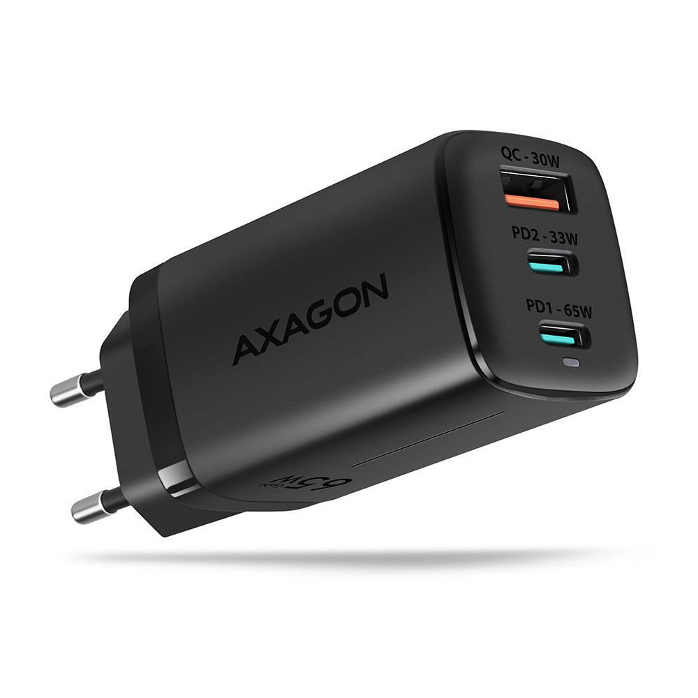 Cargador Acu-Dpq65, 2x Usb-C, 1x Usb-A, Pd3.0/Qc4+/Pps, 65w - Negro