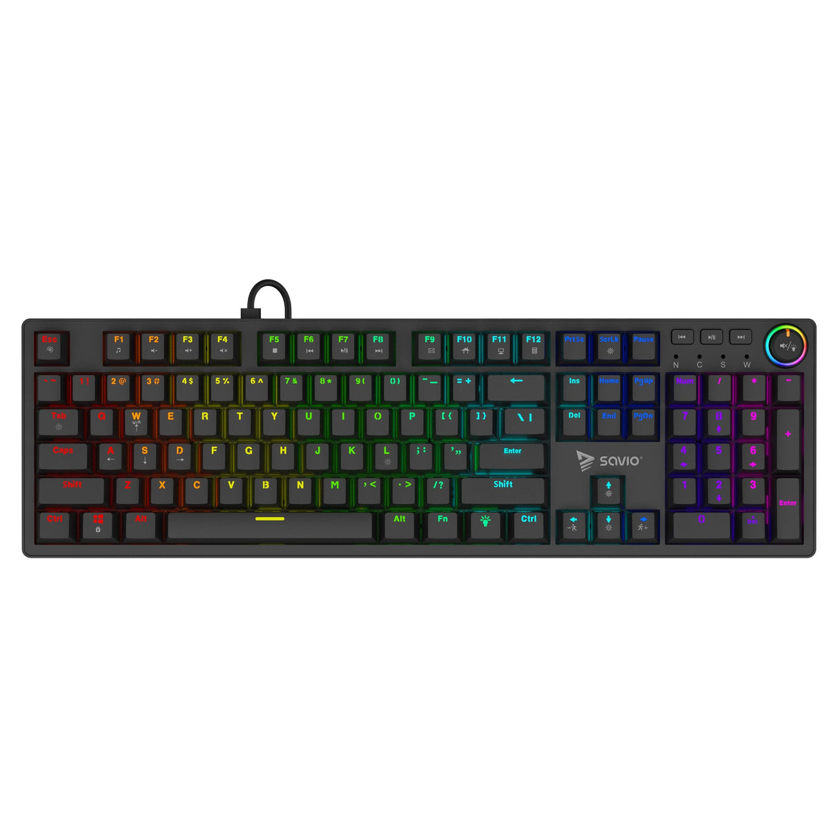 Savio Styx Outemu Brown Teclado Juego Usb Qzerty Internacional De Ee.Uu. Negro