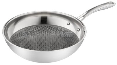 Sartén Wok Tefal Eternal Mesh, Ø 28cm Acero Inoxidable, Con Tapa De Cristal E49716