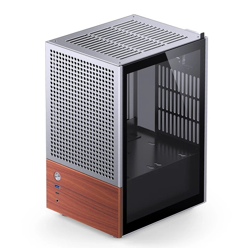 Jonsbo T6 Pc Carcasa, Mini-Tower, Mini-Itx, Tempered Glass, Madera - Plateado