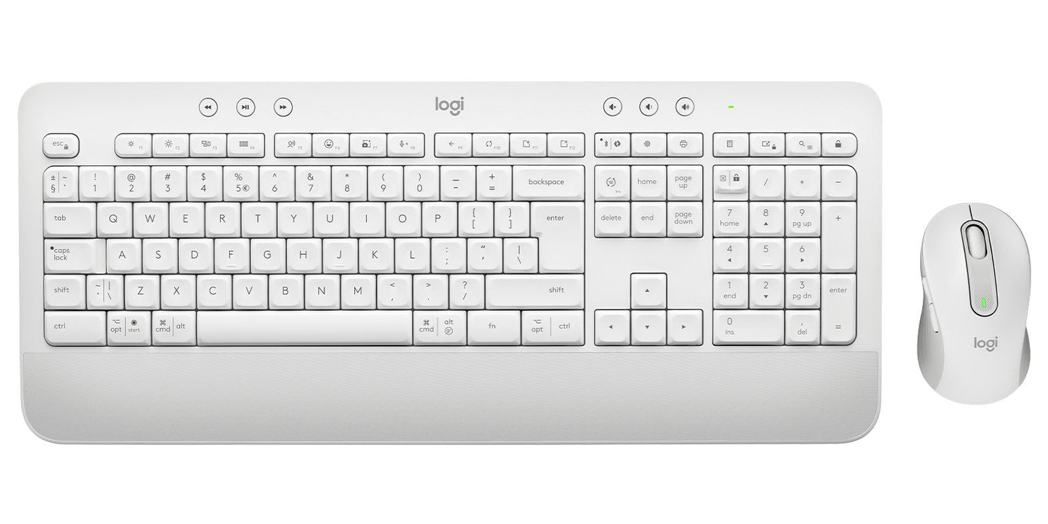 Teclado Ingles Logitech Signature Mk650 Ratón Incluido Rf Wireless + Bluetooth Qwerty Internacional De Ee.Uu. Blanco