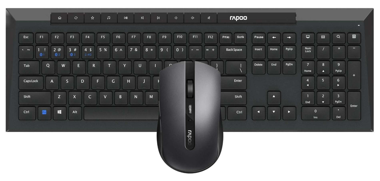 Rapoo 8210m Teclado Ratón Incluido Bluetooth Qwerty Negro