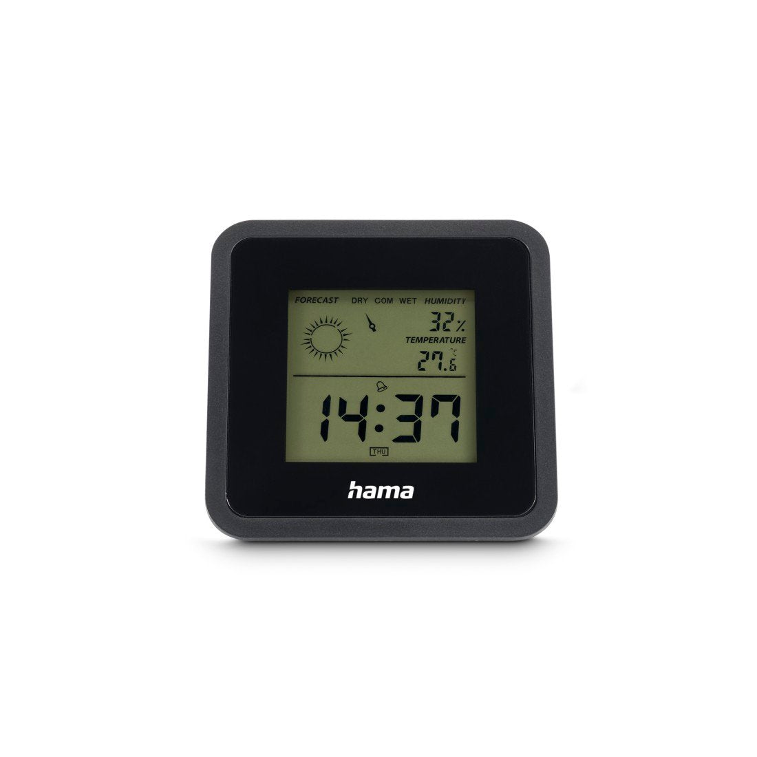 Hama Borneo Medidor De Temperatura Y Humedad Para Interior - Pantalla Digital - Reloj - Indicador De Confort -