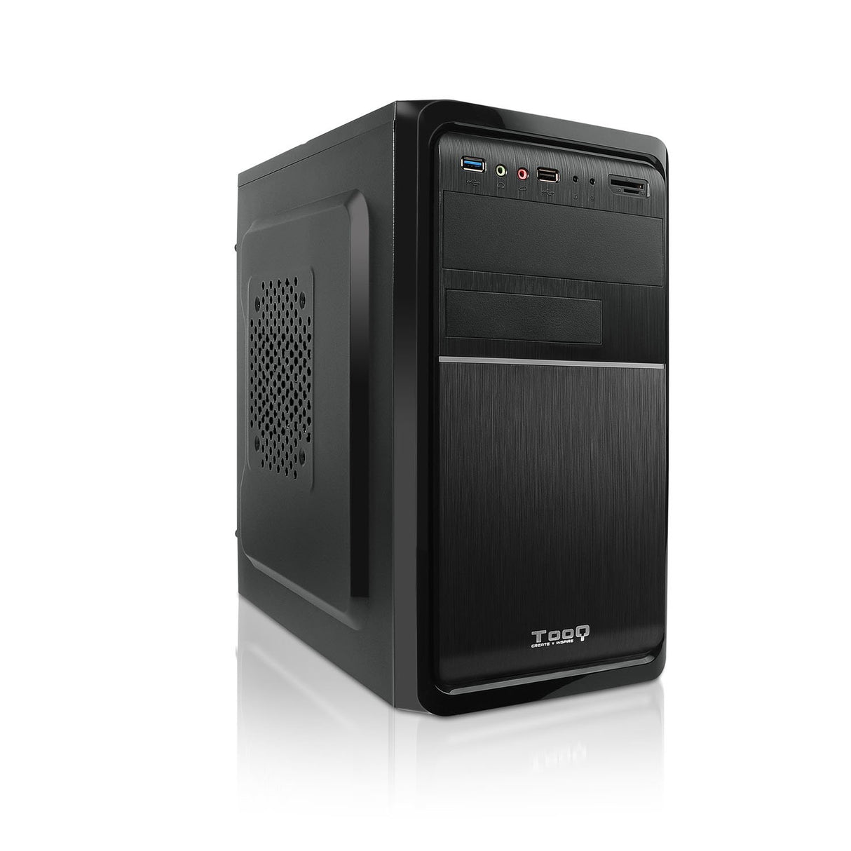 EAN 8433281007253 - TooQ TQC-4735U3C-B carcasa de ordenador Mini Tower Negro 500 W imagen 1