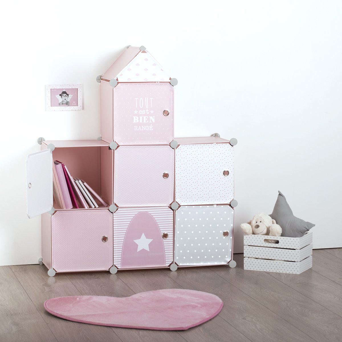 Almacenamiento Infantil Pink Castle 95,5 X 32 X 109 Cm