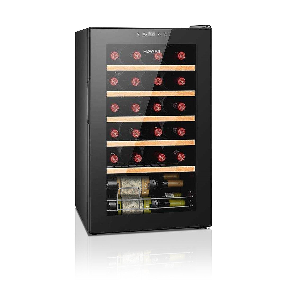 EAN 5608475034770 - Haeger WC-24B.006A enfriador de vino Nevera de vino Independiente Negro 24 botella(s) imagen 1