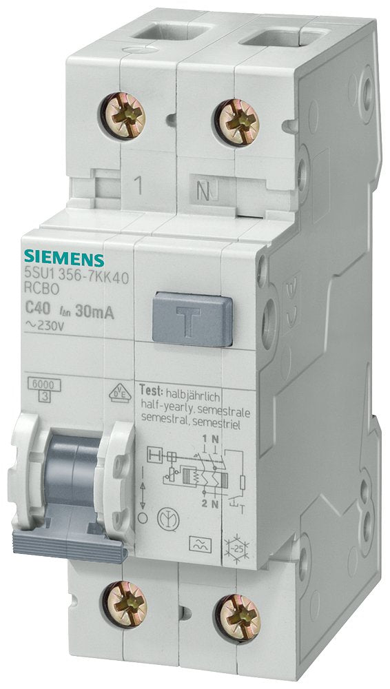 Siemens 5su13566kk10 Fi/Ls-Schalter Rcbo 1p+N 6ka Typa 30ma B10 230v