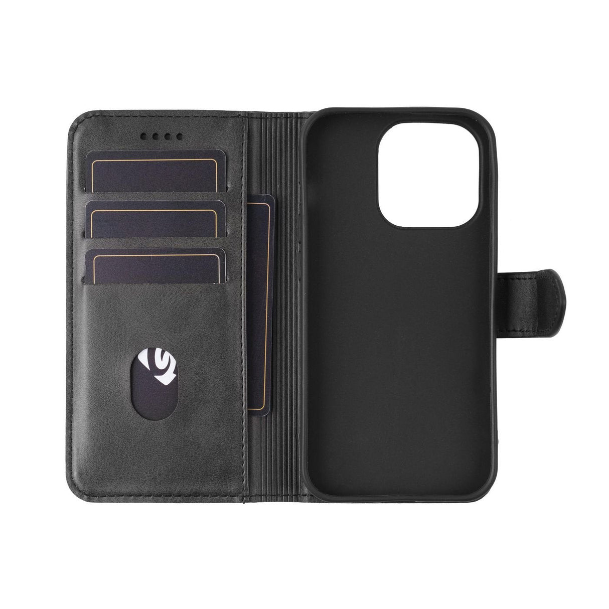 Wales Iphone 13 Wallet Cover. Black. Material: Pu