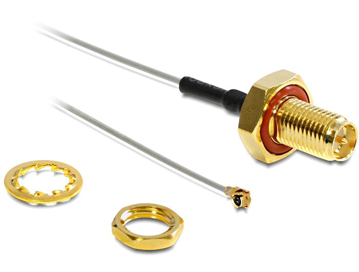 EAN 4043619884582 - DeLOCK 88458 cable de señal 0,1 m Negro, Oro, Gris, Rojo, Plata imagen 1