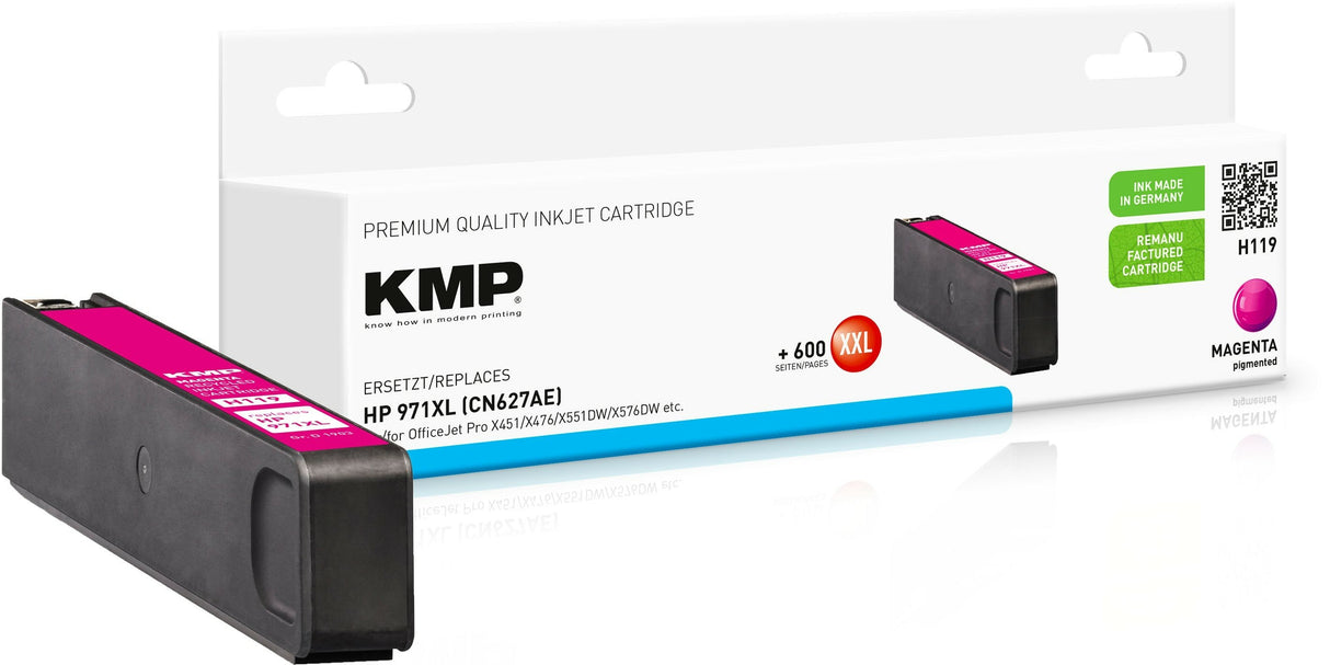 Kmp Patrone Hp Cn627ae Nr.971xl Magenta 6600 S. H119 Refilled