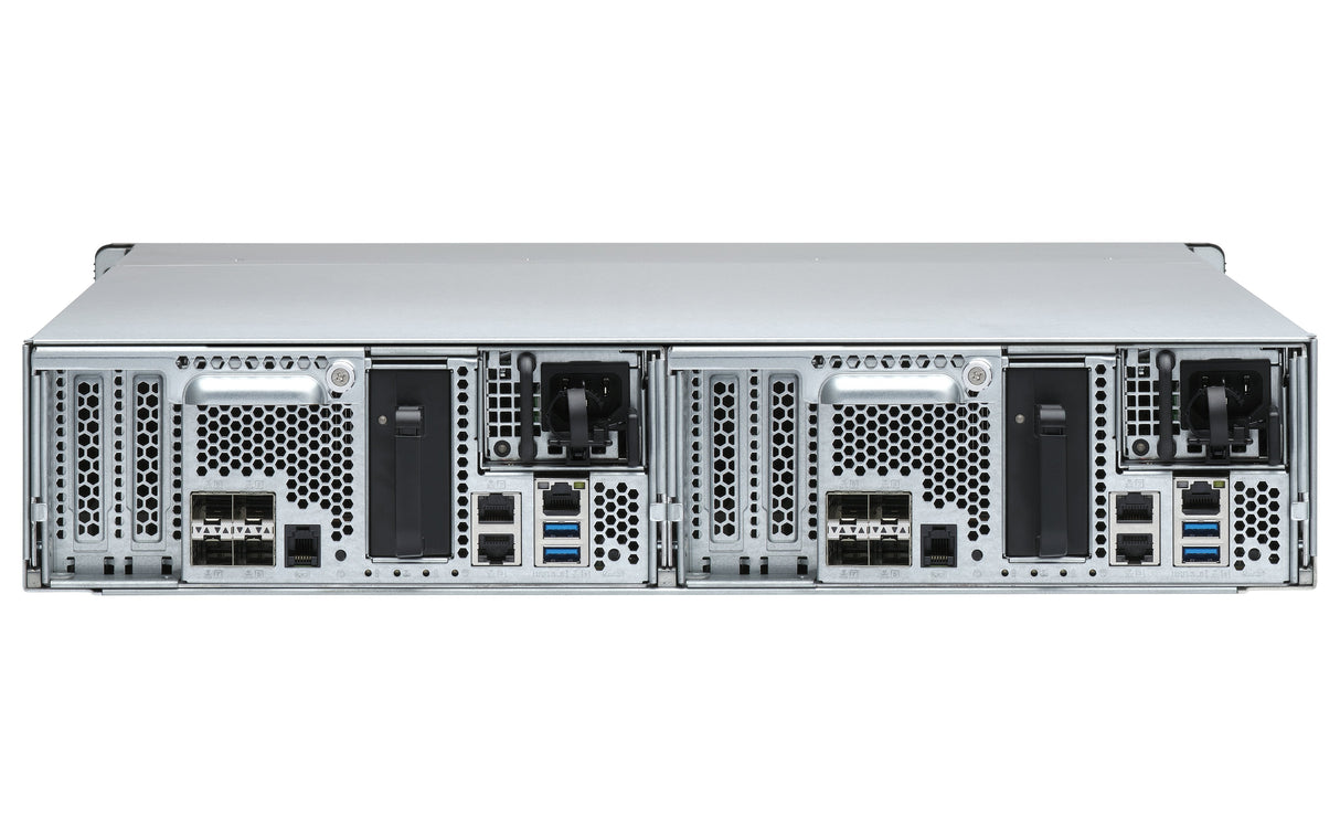 Qnap Es2486dc-2142it-128g 24-Bay Enterprise Zfs Nas Sas 12g 6g Xeon D-2142it 128gb Ram 7-Lan 4 Sfp+ 3 Rj45 For Each Controller