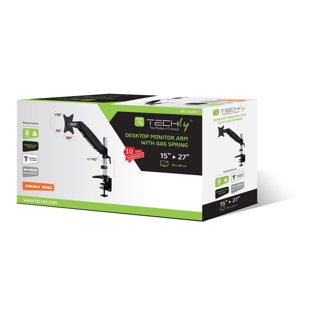 EAN 8054529022427 - Techly ICA-LCD 111-BK soporte para monitor 68,6 cm (27") Escritorio Negro imagen 2