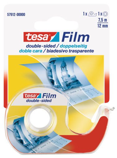 Dispensador Tesafilm + 1 Rollo 7,5m 12mm Doble Cara