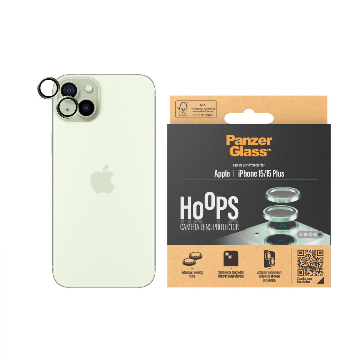 EAN 5711724011917 - PanzerGlass ® Hoops® Camera Lens Protector Green iPhone 15 | 15 Plus Protector de pantalla Apple 1 pieza( imagen 2