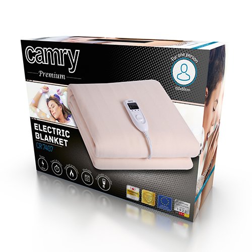 EAN 5902934832625 - Camry Premium CR 7407 manta eléctrica y almohadilla Calentador de cama eléctrico 60 W Beige Vellón imagen 7