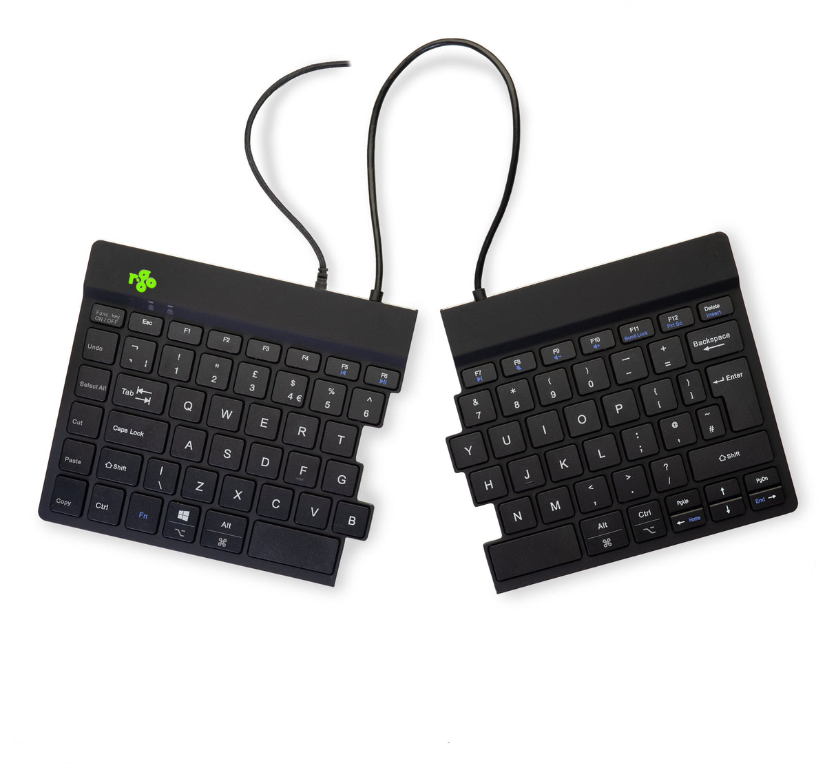 R-Go Tools R-Go Split Teclado Ergonómico, Qwerty (Uk), Negro, Cableada