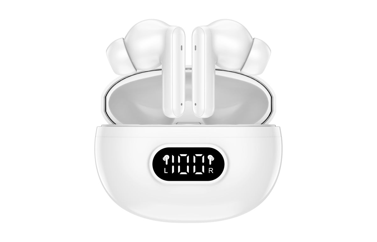 Auriculares Bluetooth Denver Inalambricos Con Enc (4 Microfonos) Blanco