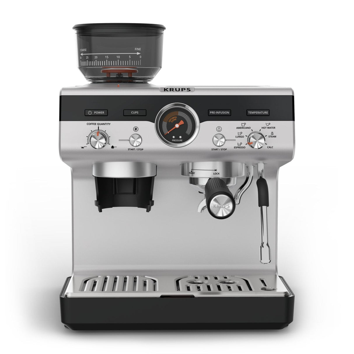 Krups Xp801t Precision Espressomaschine, Negro/Silber