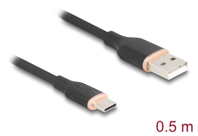 Delock Usb 2.0 Cable Usb Typ-A St > Usb Typ-C St 0.5m Schw.