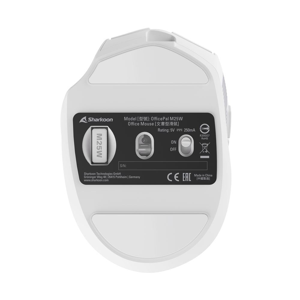 EAN 4044951039654 - Sharkoon OfficePal M25W ratón Juego mano derecha RF Wireless + USB Type-C Óptico 4000 DPI imagen 2